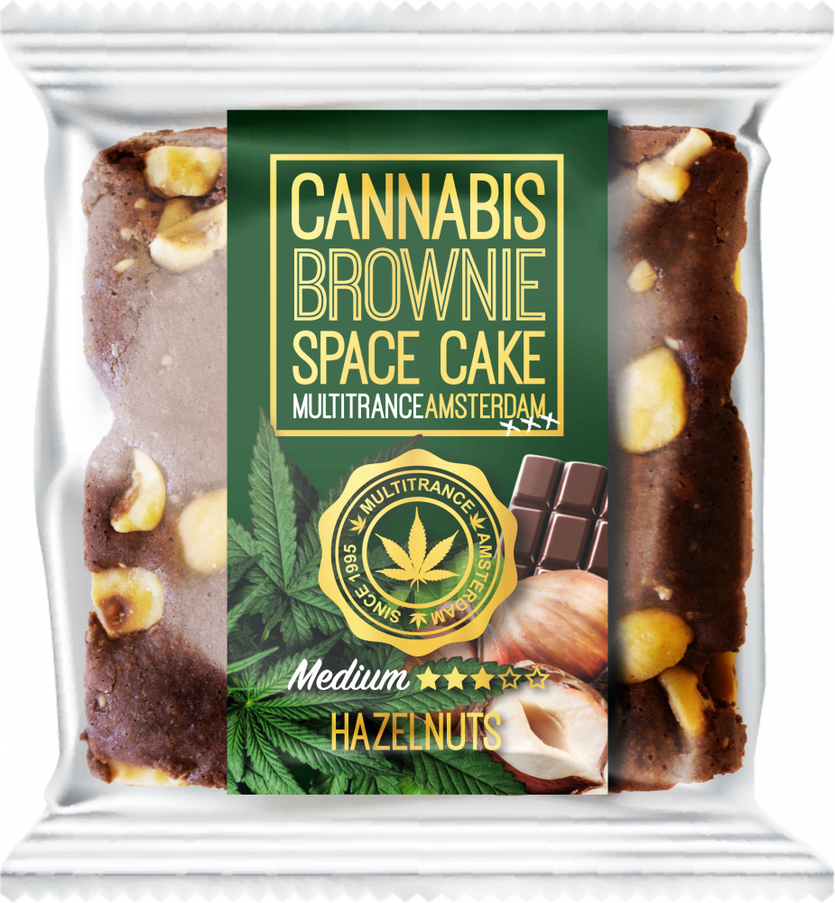 Cannabis Hazelnoot Brownie (Medium Sativa Smaak) - Doos (24 pakjes), 2400 g