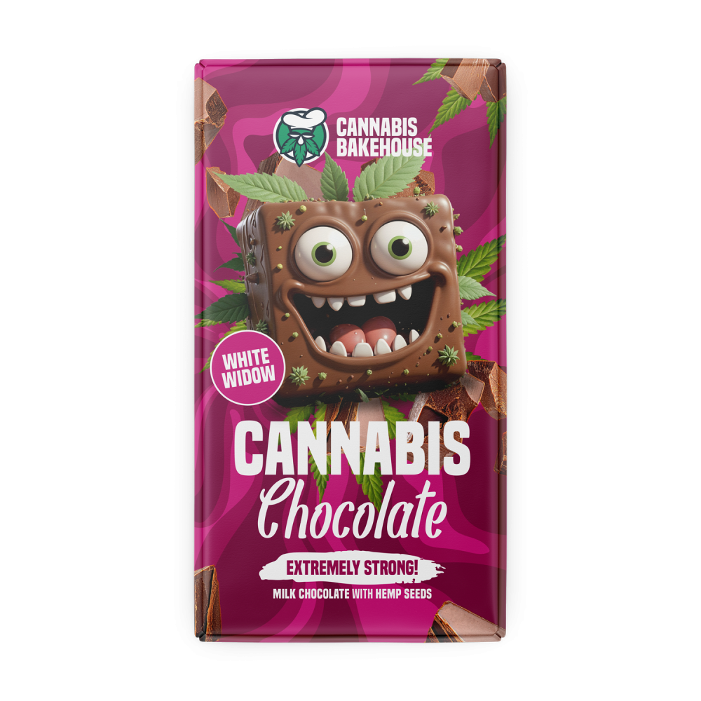 Cannabis Bakehouse Mliečna čokoláda s konopnými semienkami, White Widow, 1 ks, 100 g