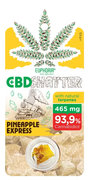 Euphoria Shatter Pineapple Express (93 mg tot 465 mg CBD)