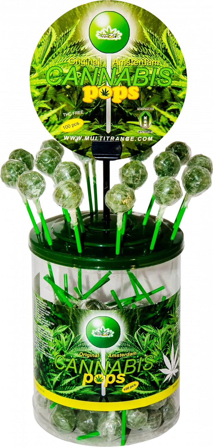 HaZe Cannabis Pops Konopná Lízátka - Display Box ( 100 lízátek ), 1200 g