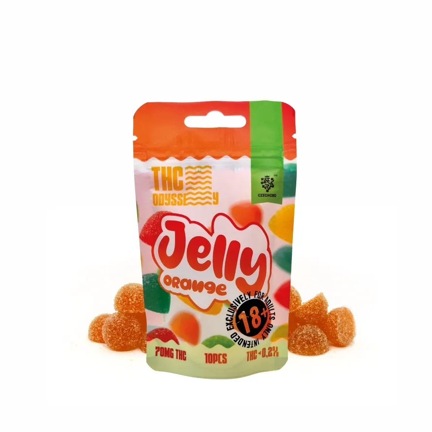 Czech CBD THC Odyssey Jelly Orange, 70 mg THC, 10 ks