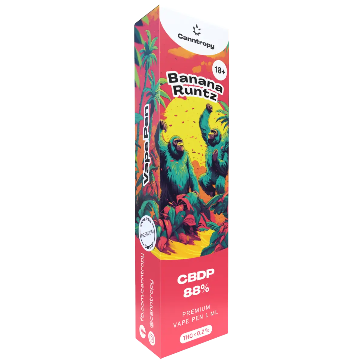 Canntropy CBDP Vape Pen Banana Runtz, CBDP 88% Qualität, 1 ml