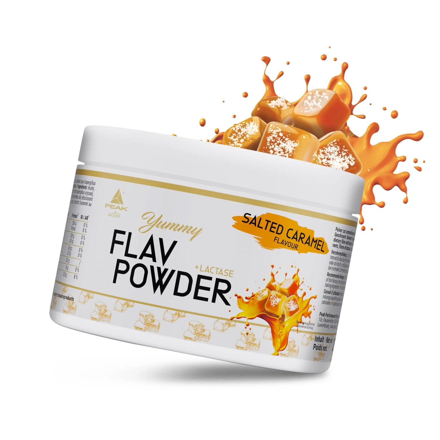 Peak Yummy Flav prašak 250 g Salted Caramel