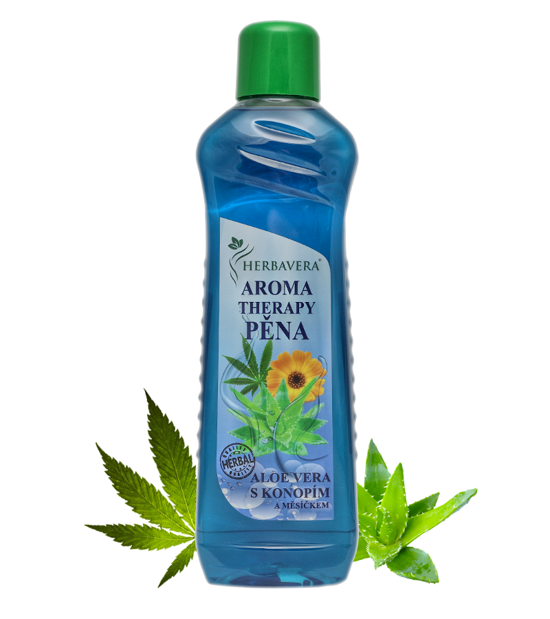 Herbavera Aroma Therapy Badeschaum mit Aloe Vera und Hanf, 1000 ml