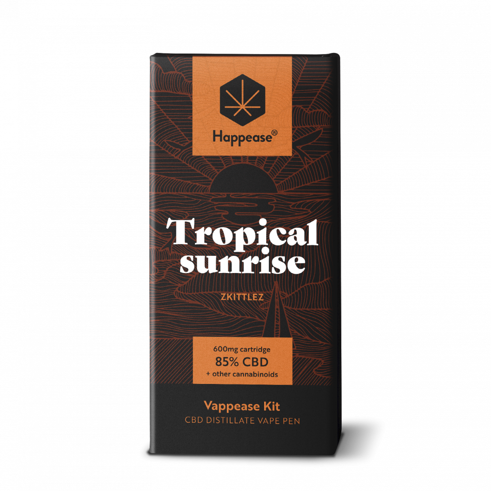 Happease Classic Tropical Sunrise - Vaping Kit, 85% CBD, 600 mg, 0,5 ml