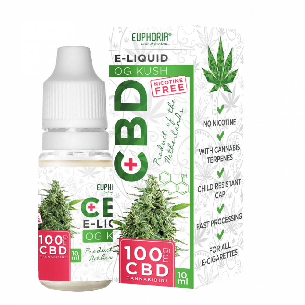 Euphoria CBD E-vloeistof OG Kush 10 ml, 100 mg CBD