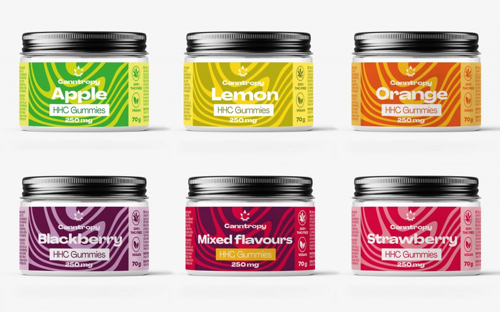 Canntropy HHC Fruit Gummies Bundel, 6-pak, 1500 mg HHC, 60 stuks x 25 mg, 420 g - Alles in één set