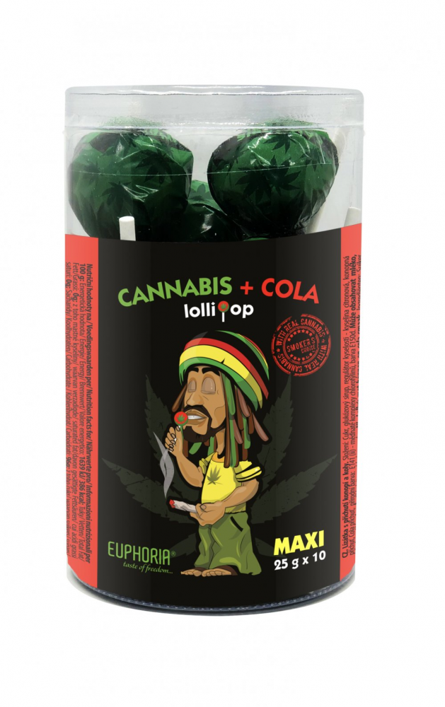 Euphoria Hennep lolly met cola maximaal, 10 X 25 g