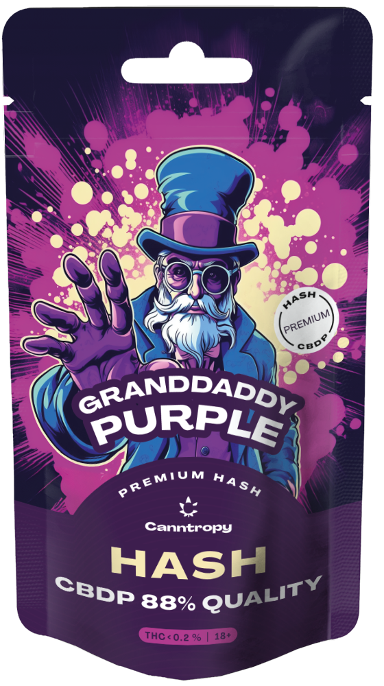 Canntropy CBDP Hash Granddaddy Purple, CBDP 88% kvalita, 1 g – 100 g 5 gramov