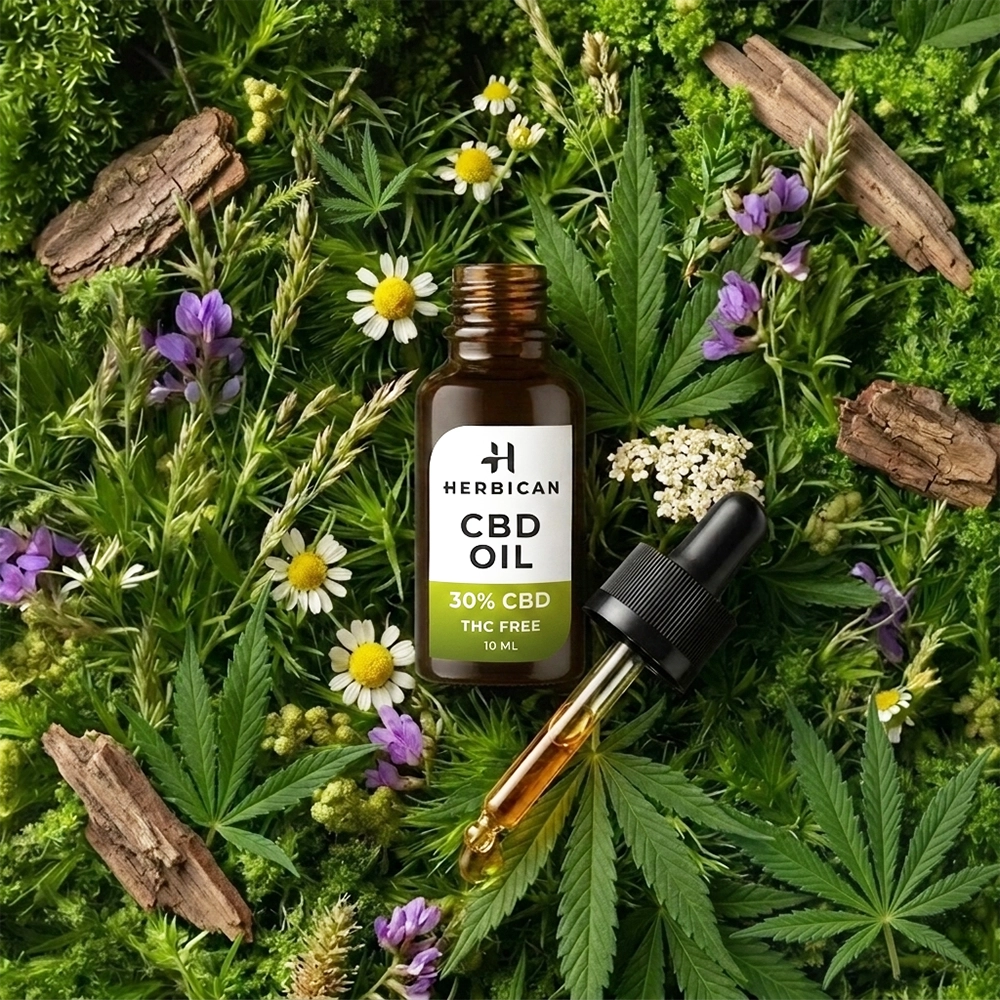 Herbican CBD olej bez THC, 30%, 10 ml
